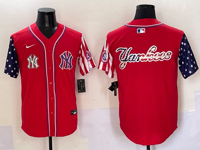 Men New York Yankees Blank Red a generation of national flags Jointly Name 2025 Nike MLB Jersey style 14->new york yankees->MLB Jersey